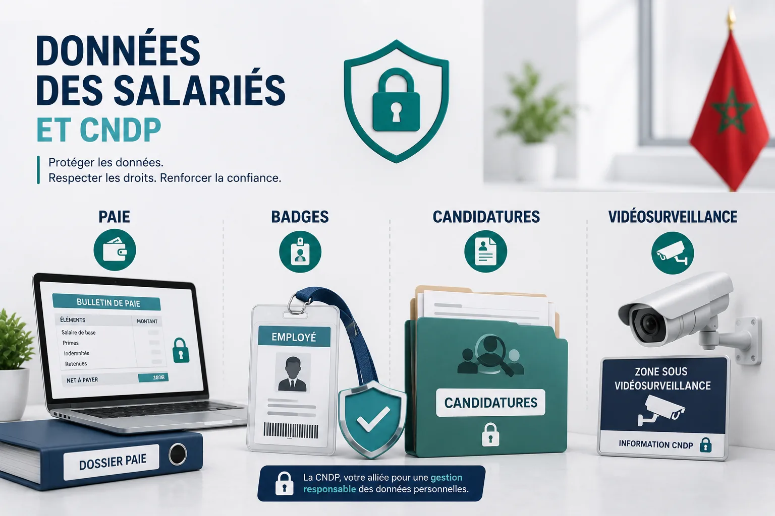 Données des salariés et CNDP : paie, badges, candidatures, vidéosurveillance