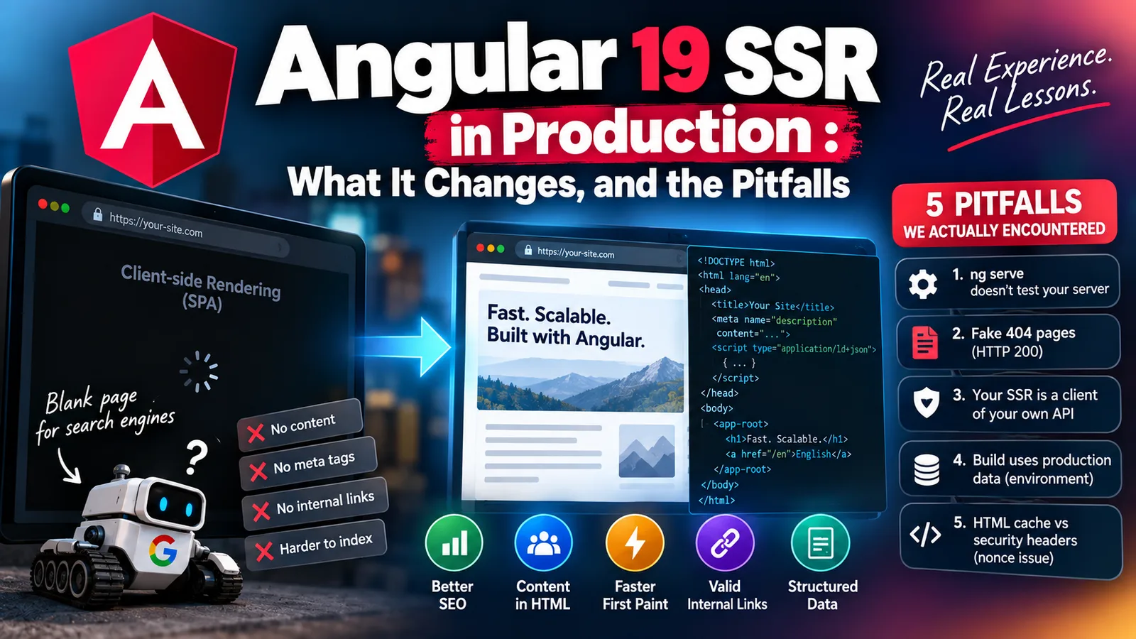 Angular 19 SSR in production: what changes, and the traps